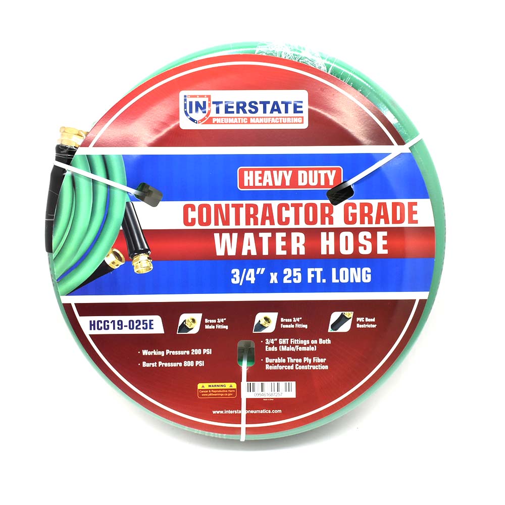 3/4" 25 ft Green PVC Water Hose