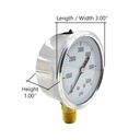 Oil Filled Pressure Gauge 2-1/2", 1/4" NPT Bottom Mount- 6000 PSI (G7022-6000)