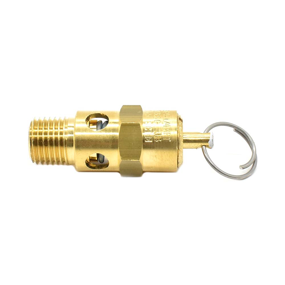 1/4" MPT Brass Safety Valve w/pull Ring- 125 PSI - ASME Certified