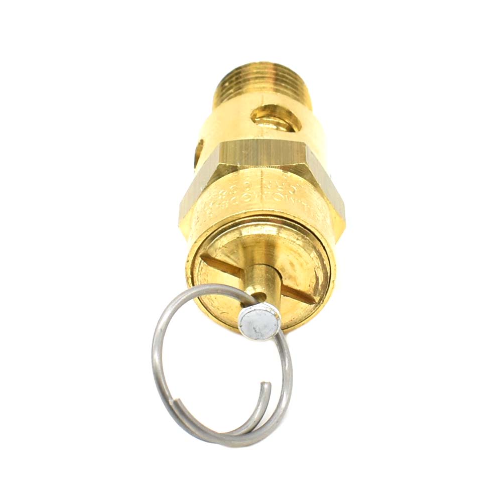 1/4" MPT Brass Safety Valve w/pull Ring- 125 PSI - ASME Certified
