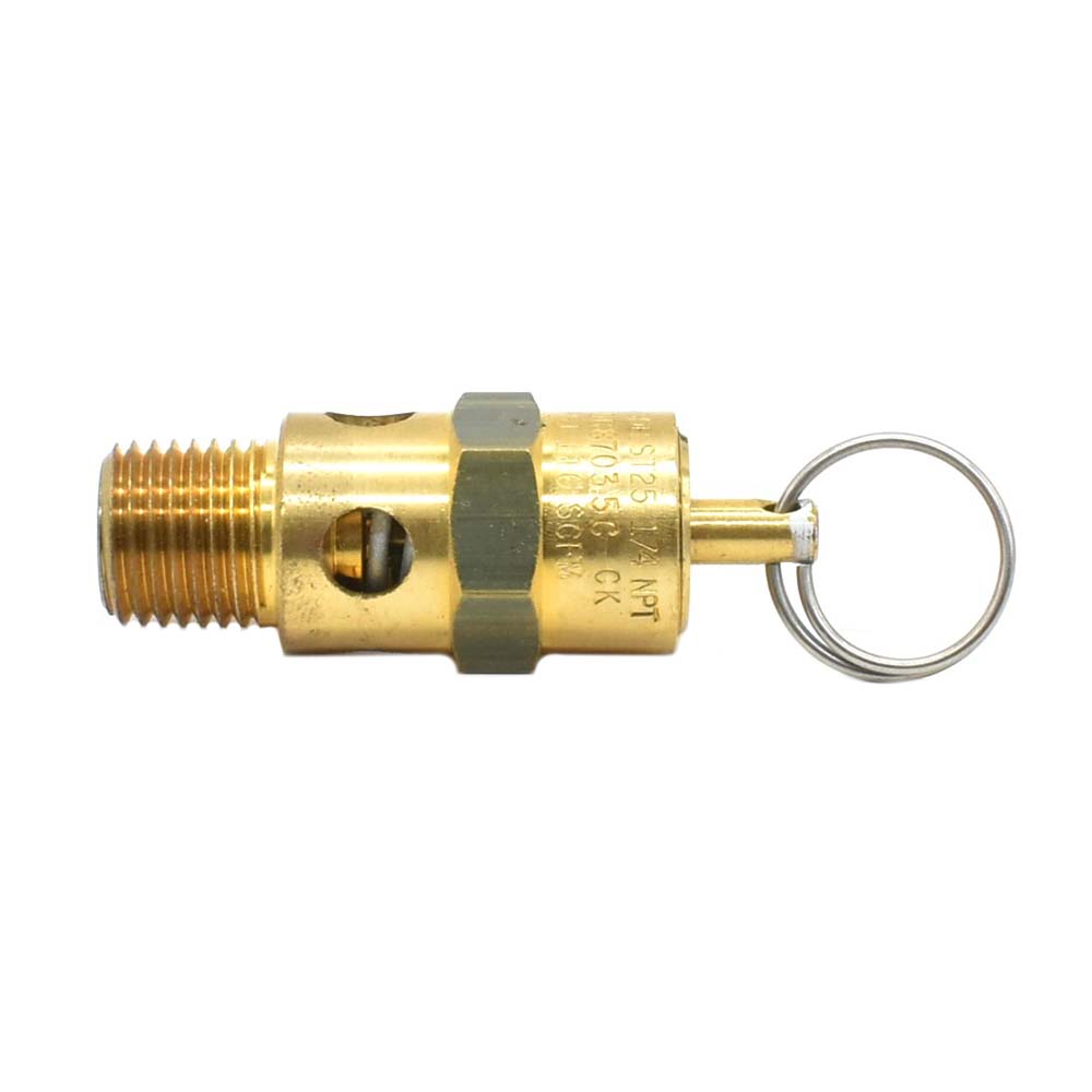1/4" MPT Brass Safety Valve w/pull Ring- 150 PSI - ASME Certified