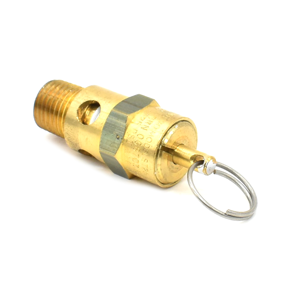1/4" MPT Brass Safety Valve w/pull Ring- 150 PSI - ASME Certified