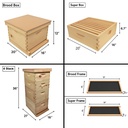 Beekeeping Beehive Kit includes 2 Frame Manual Honey Extractor, Metal Queen Excluder, Frames, Foundations, Brood Box, Super Box, Spacer, Entrance Reducer, Top and Bottom