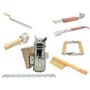 Beekeeping Beehive Kit includes 2 Frame Manual Honey Extractor, Frames, Foundations, Super Box, Uncapping Knife, Spacer, Brush, Frame Remover, Wood Handle Scraper, Decapping Roller, Stainless Steel Lifter / J-Hook Tool & Smoker
