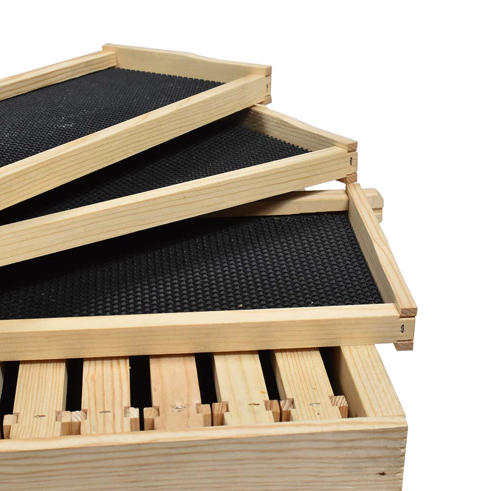 Beekeeping Beehive Kit includes 2 Frame Manual Honey Extractor, Frames, Foundations, Super Box, Uncapping Knife, Spacer, Brush, Frame Remover, Wood Handle Scraper, Decapping Roller, Stainless Steel Lifter / J-Hook Tool & Smoker