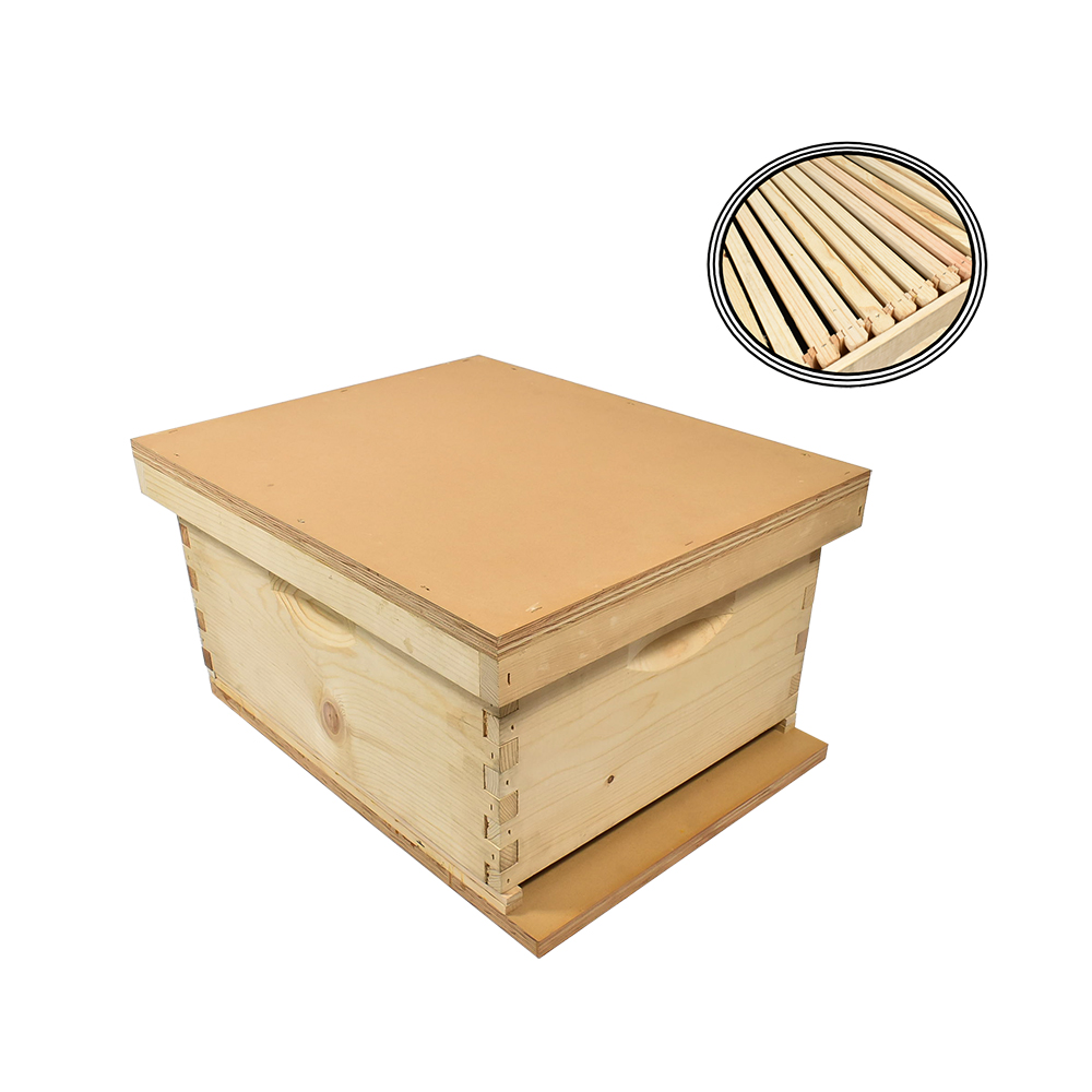  Beekeeping Double Deep Beehive Kit includes 2 Frame Manual Honey Extractor, Frames, Foundations, Spacer, Brood Box, Inner Cover, Top and Bottom 