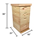  Beekeeping Complete Beehive Kit includes 2 Frame Manual Honey Extractor, Frames, Foundations, Brood Box, Super Box, Inner Cover, Top and Bottom (GLE4STACK) 