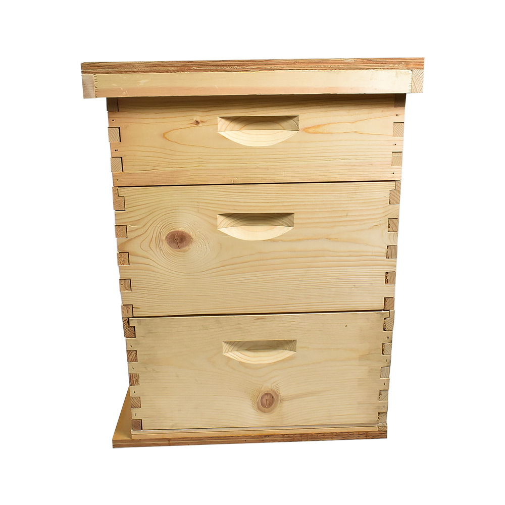 3 Tier Bee Hive Kit With 2 Deep Brood Boxes 1 Super Box and Goodland Bee Supply Two Frame Honey Extractor