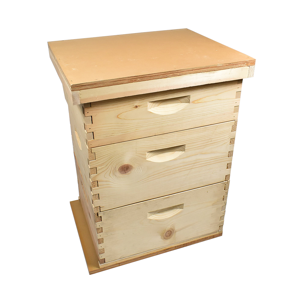 3 Tier Bee Hive Kit With 2 Deep Brood Boxes 1 Super Box and Goodland Bee Supply Two Frame Honey Extractor