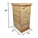 Beekeeping Complete Beehive Kit includes 2 Frame Manual Honey Extractor, Brood Box, Super Box, Frames, Foundations, Inner Cover, Top, Bottom, Uncapping Knife, Spacer, Brush, Frame Remover, Wood Handle Scraper, Decapping Roller, Stainless Steel Lifter / J-Hook Tool & Smoker
