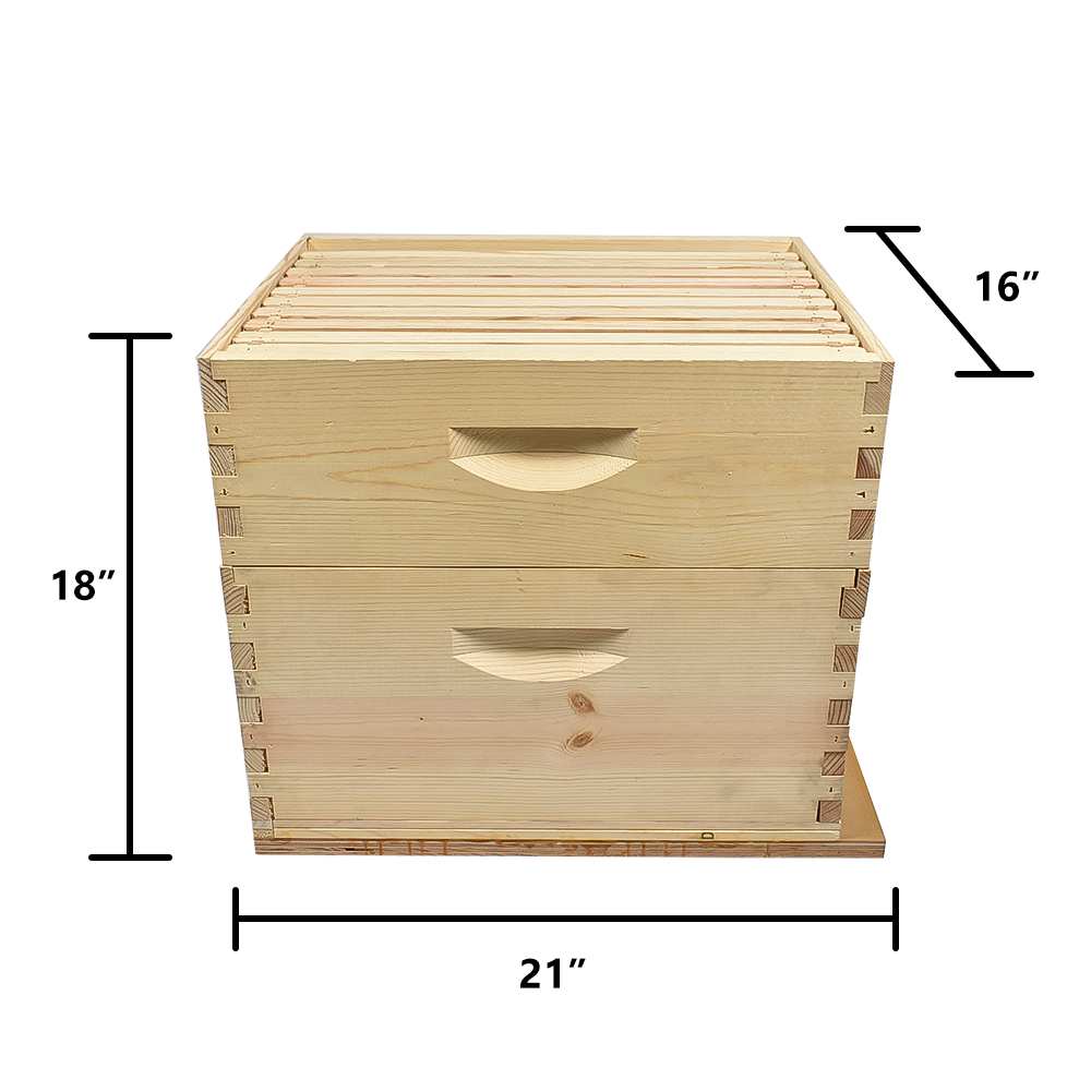  Beekeeping Double Deep Beehive Kit includes 2 Frame Manual Honey Extractor, Frames, Foundations, Spacer, Brood Box & Super Box 