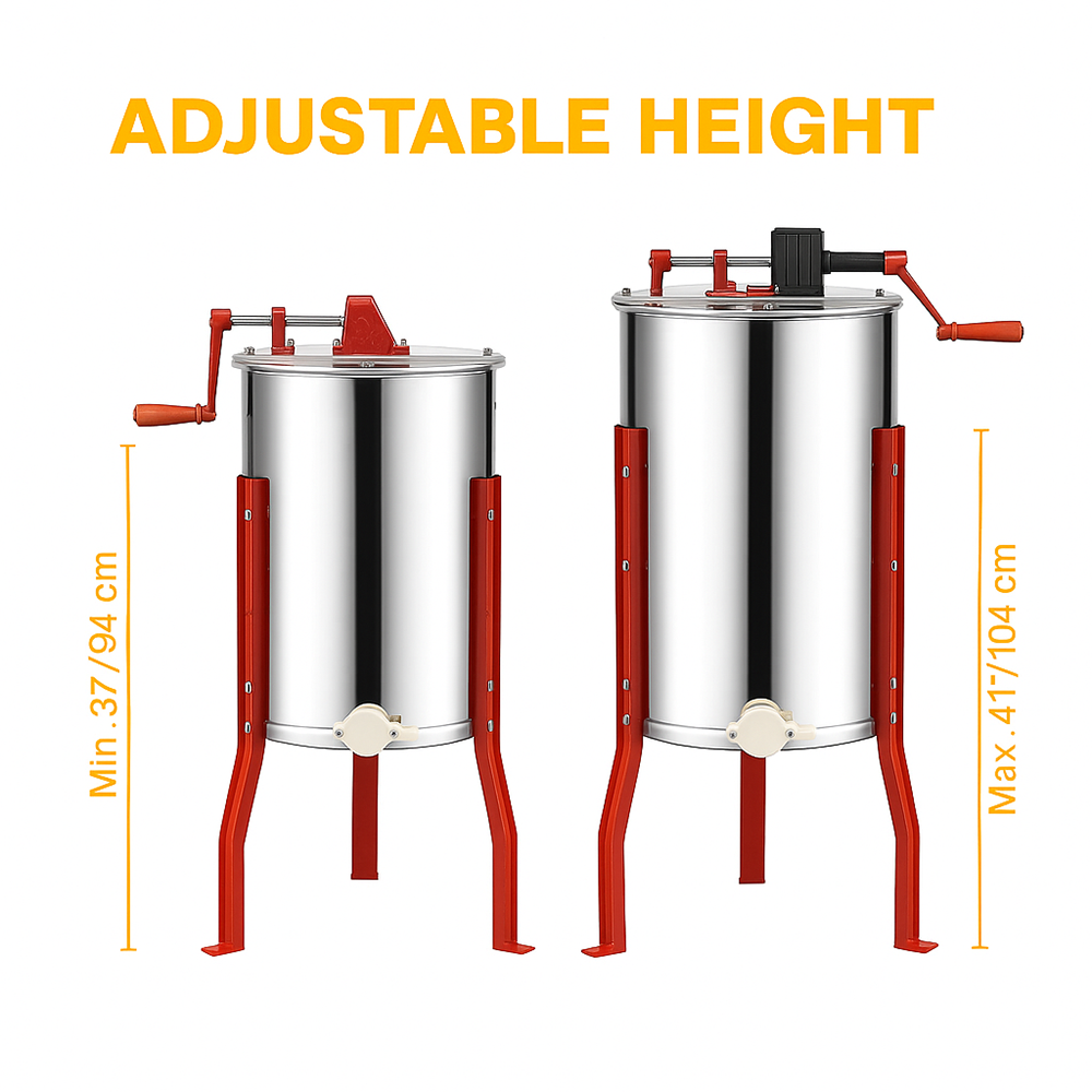 3 Frame Beekeeping 304 Stainless Steel Drum Honey Extractor With Stand - Manual