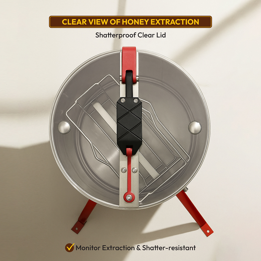 2 Frame Beekeeping 304 Stainless Steel Drum Honey Extractor With Stand - Manual