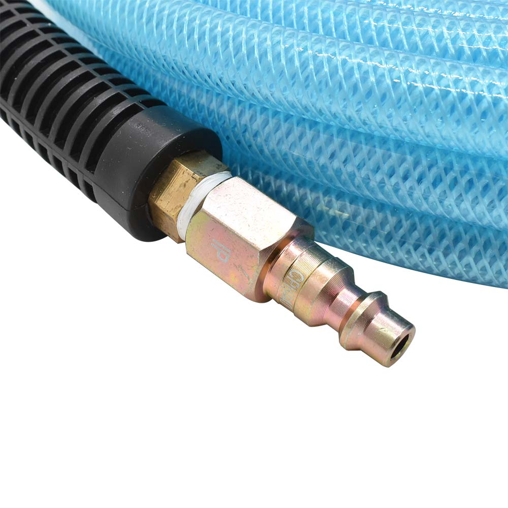 1/4" 25 ft light blue PU hose Kit with 1/4" Steel coupler and plug - W03