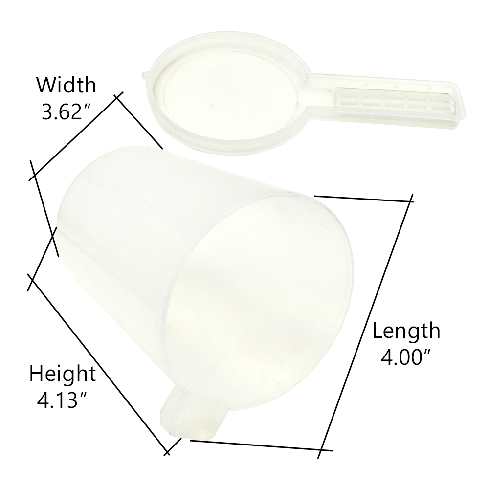Beekeeping Entrance Feeder 3-1/4" OD 4" Deep Round Plastic 