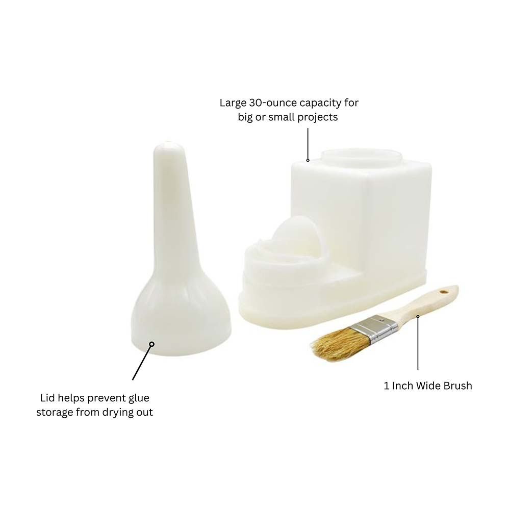 Glue container w/brush