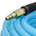 3/8" 50 ft light blue PU hose Kit with 1/4" Steel coupler and plug - W03