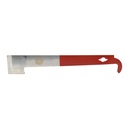 10" Stainless Steel Standard Beehive Frame Lifter and Scraper J Hook Tool - Red Handle