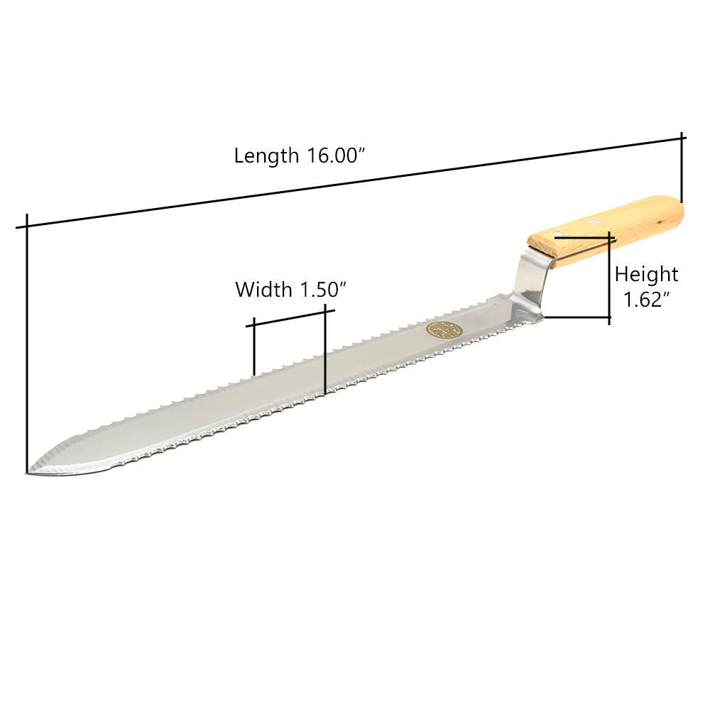 Beekeeping Honey Comb Uncapping Knife Serrated 16" OAL, 11" x 1-3/8" Blade