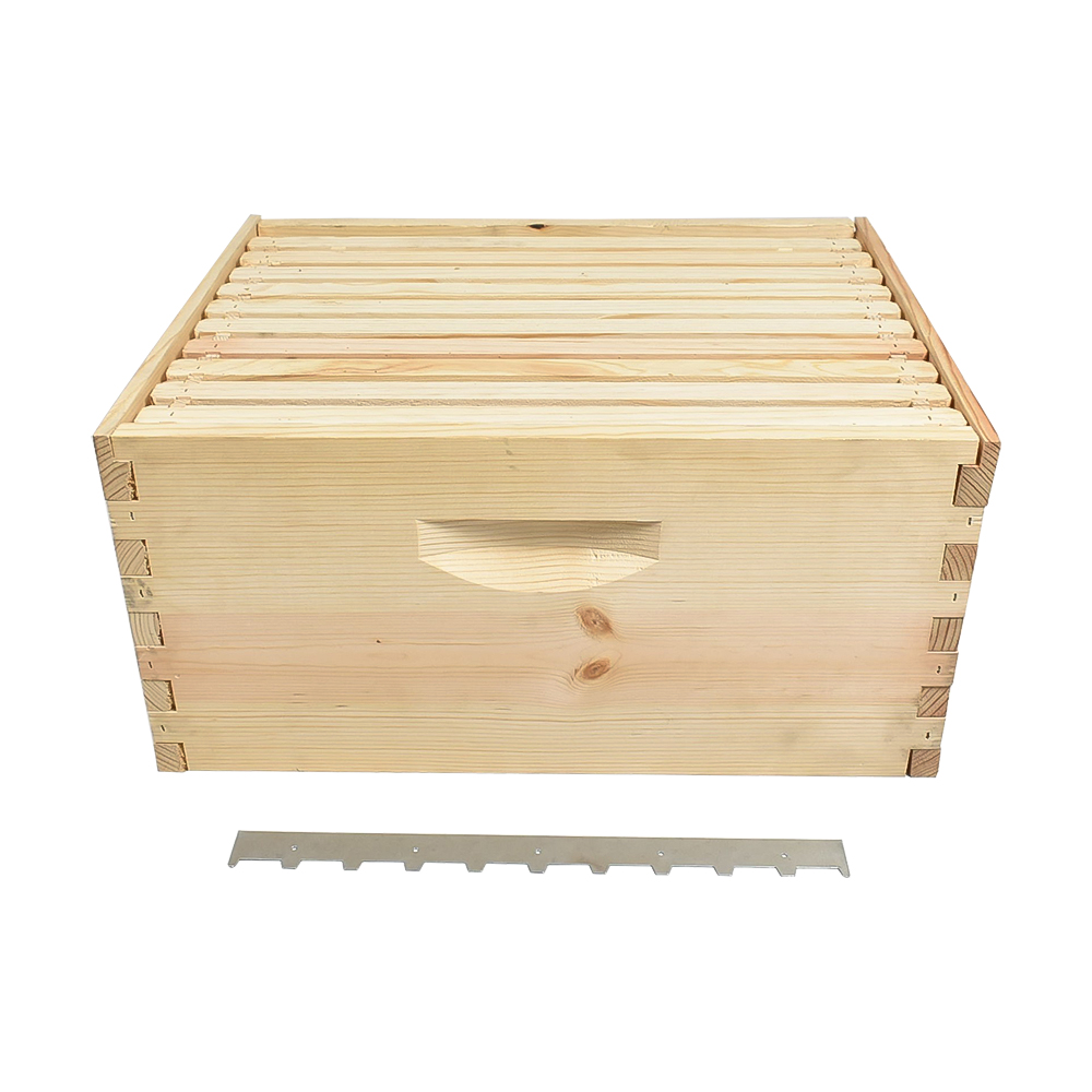  Beekeeping Single Deep Beehive Kit includes Frames, Foundations, Brood Box,  Spacer, Entrance Reducer, Inner Cover, Top and Bottom 
GL1STACK 