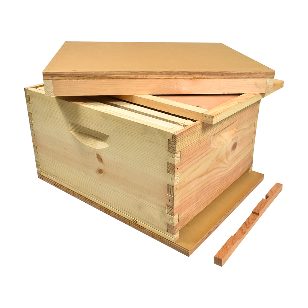 Beekeeping Single Deep Beehive Kit includes Frames, Foundations, Brood Box,  Spacer, Entrance Reducer, Inner Cover, Top and Bottom 
GL1STACK 