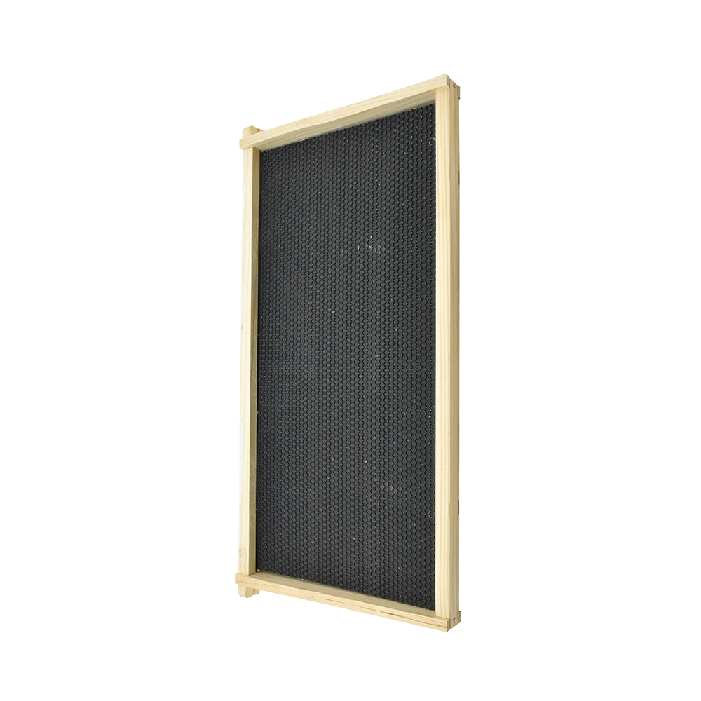 Beekeeping Beehive Body Foundation Deep Wood Frame with Plastic Wax Foundation Sheet - Large/Brood