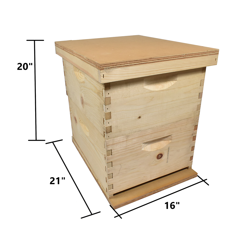  Beekeeping Double Deep Beehive Kit includes Frames, Foundations, Brood Box, Spacer, Entrance Reducer, Inner Cover, Top and Bottom  (GL2STACK)