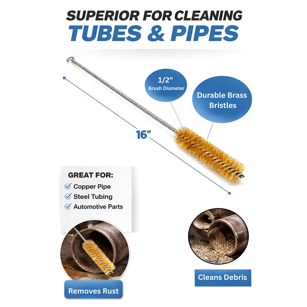 1/2" x 16" Brass Tube Brush