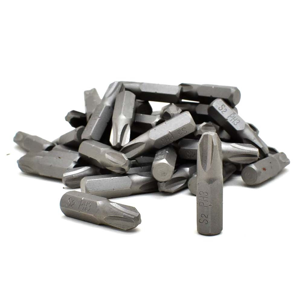 50 Display Pack - 3# Phillips Head Power Screwdriver Bits - 1 Inch Long
