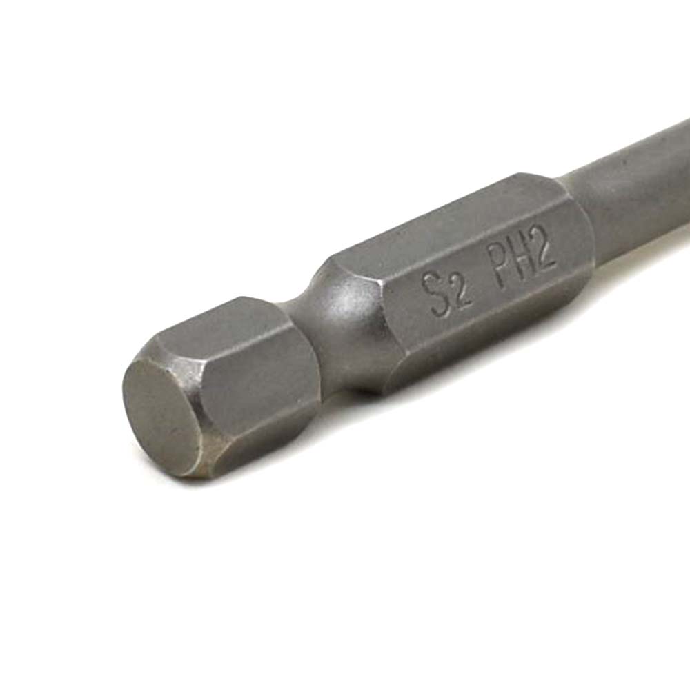 10 Display Pack - 2# Phillips Head Power Screwdriver Bits - 3 Inch Long - 5mm Dia