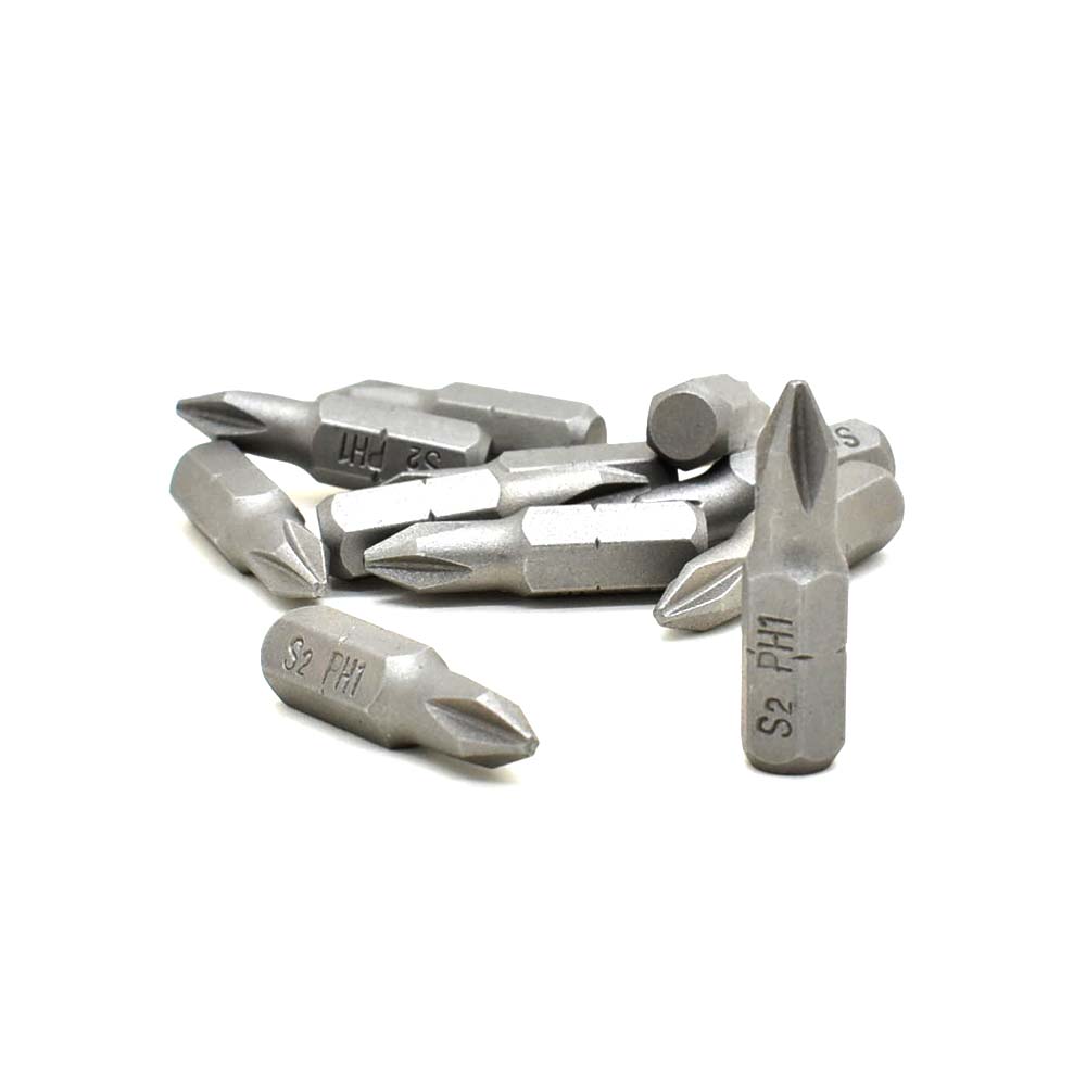 10 Display Pack - 1# Phillips Head Power Screwdriver Bits - 1 Inch Long