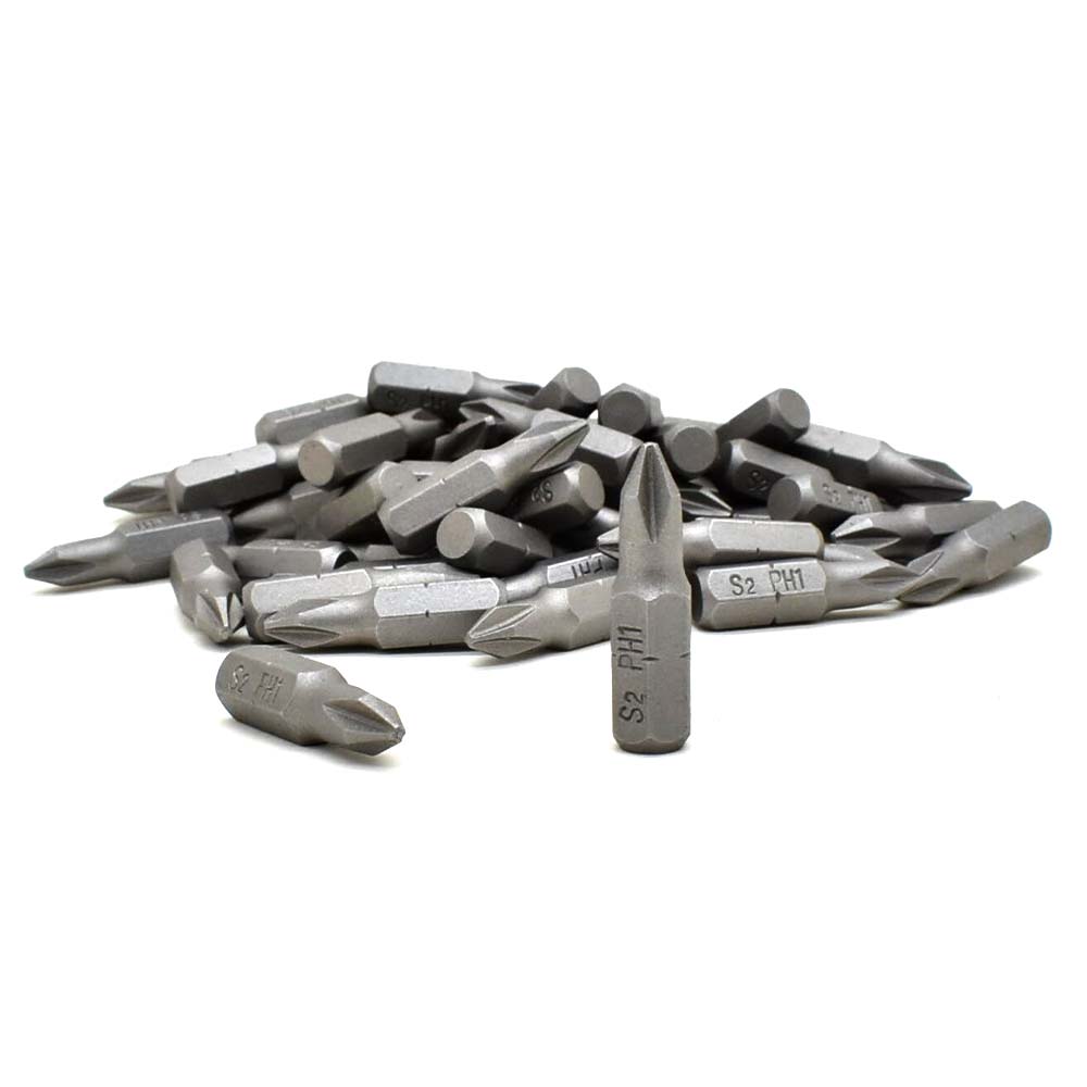 50 Display Pack - 1# Phillips Head Power Screwdriver Bits - 1 Inch Long