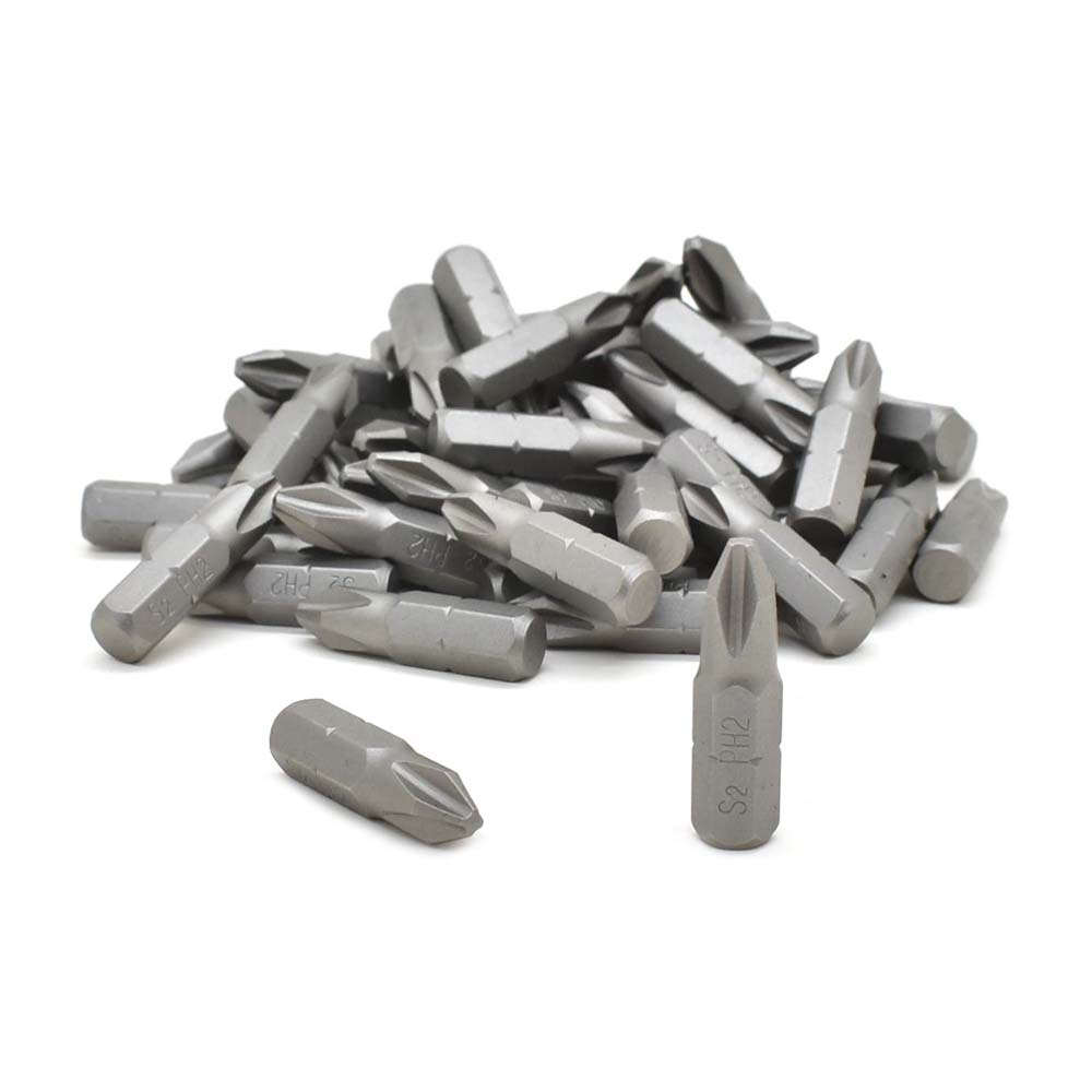 50 Display Pack - 2# Phillips Head Power Screwdriver Bits - 1 Inch Long