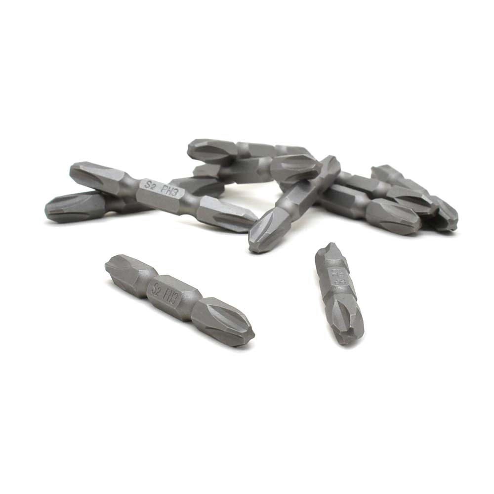 10 Display Pack - 3# Phillips Double End Screwdriver Bits - 2" Long