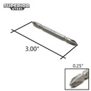 10 Display Pack - 2# Phillips Double End Screwdriver Bits - 3" Long