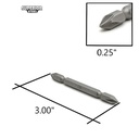 10 Display Pack - 1# Phillips Double End Screwdriver Bits - 3" Long