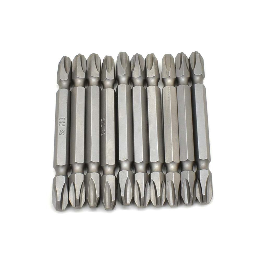 10 Display Pack - 3# Phillips Double End Screwdriver Bits - 3" Long