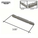 10 Display Pack - 3# Phillips Double End Screwdriver Bits - 3" Long