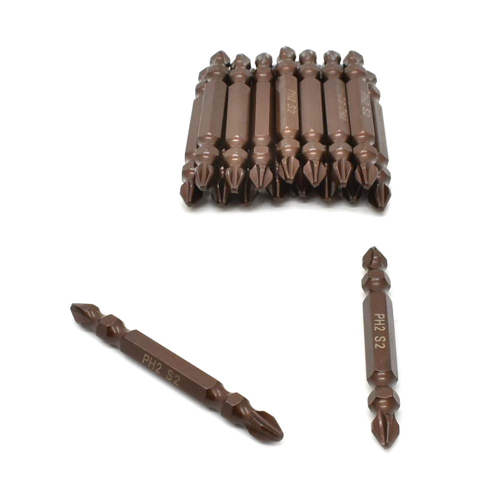 10 Display Pack - PH2 Double Head Phillips High Torque Screwdriver Bits - 2.5 Inch Long