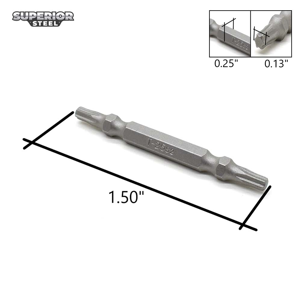 25 Display Pack - T25 Torx Double End Screwdriver Bits - 1.5" Long