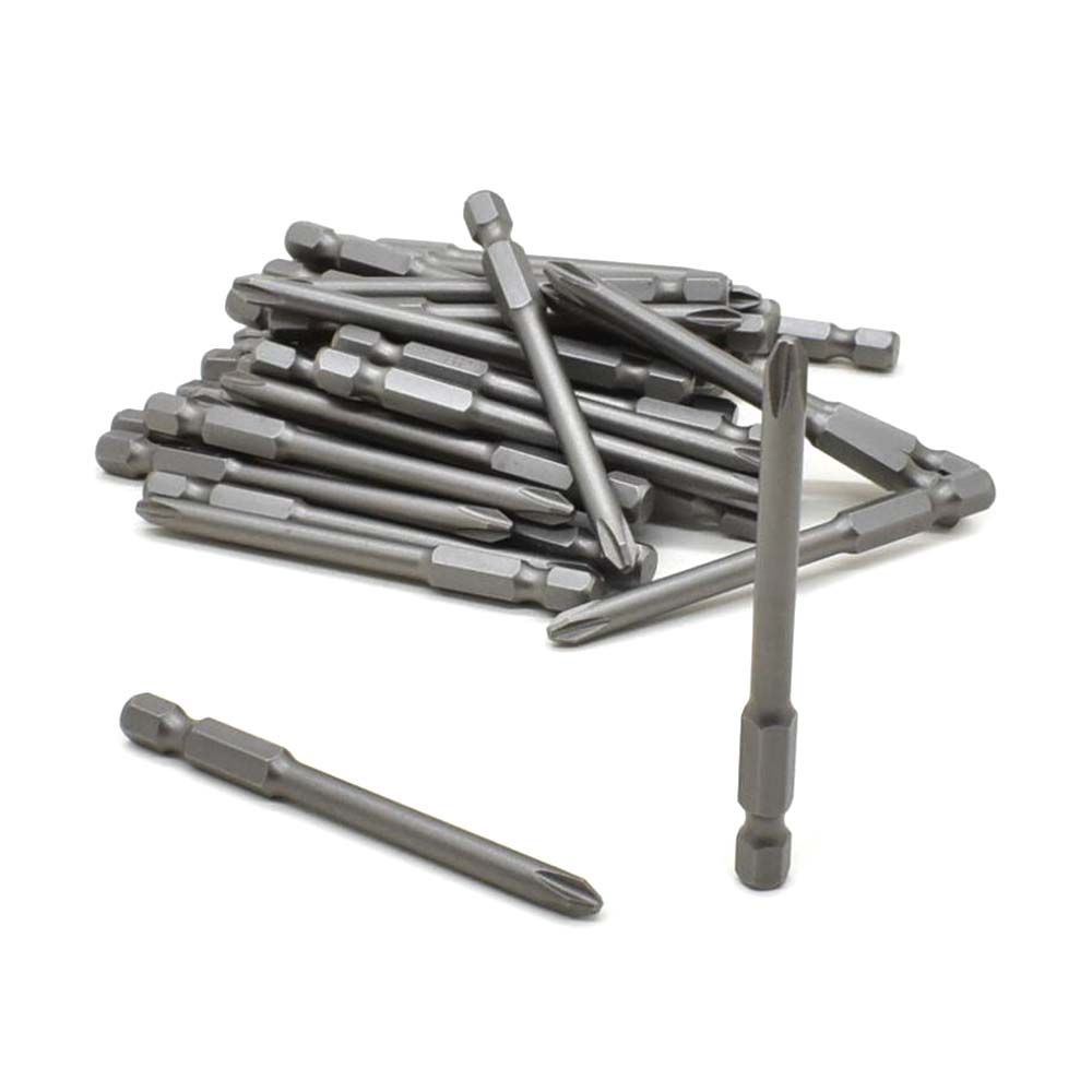 25 Bulk - 2# Phillips Head Power Screwdriver Bits - 3 Inch Long - 5mm Dia