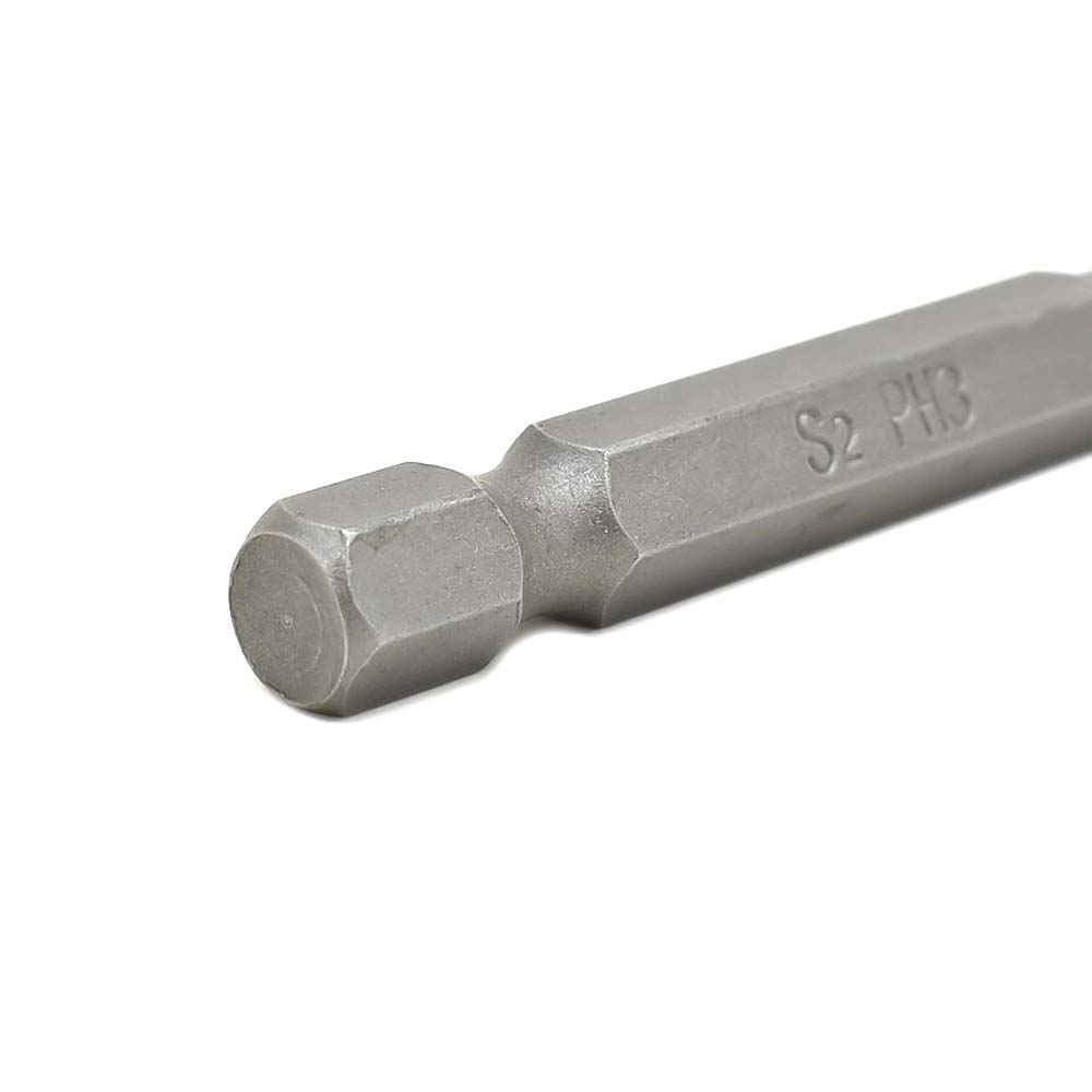 10 Display Pack - 3# Phillips Head Power Screwdriver Bits - 2 Inch Long - 6mm Dia