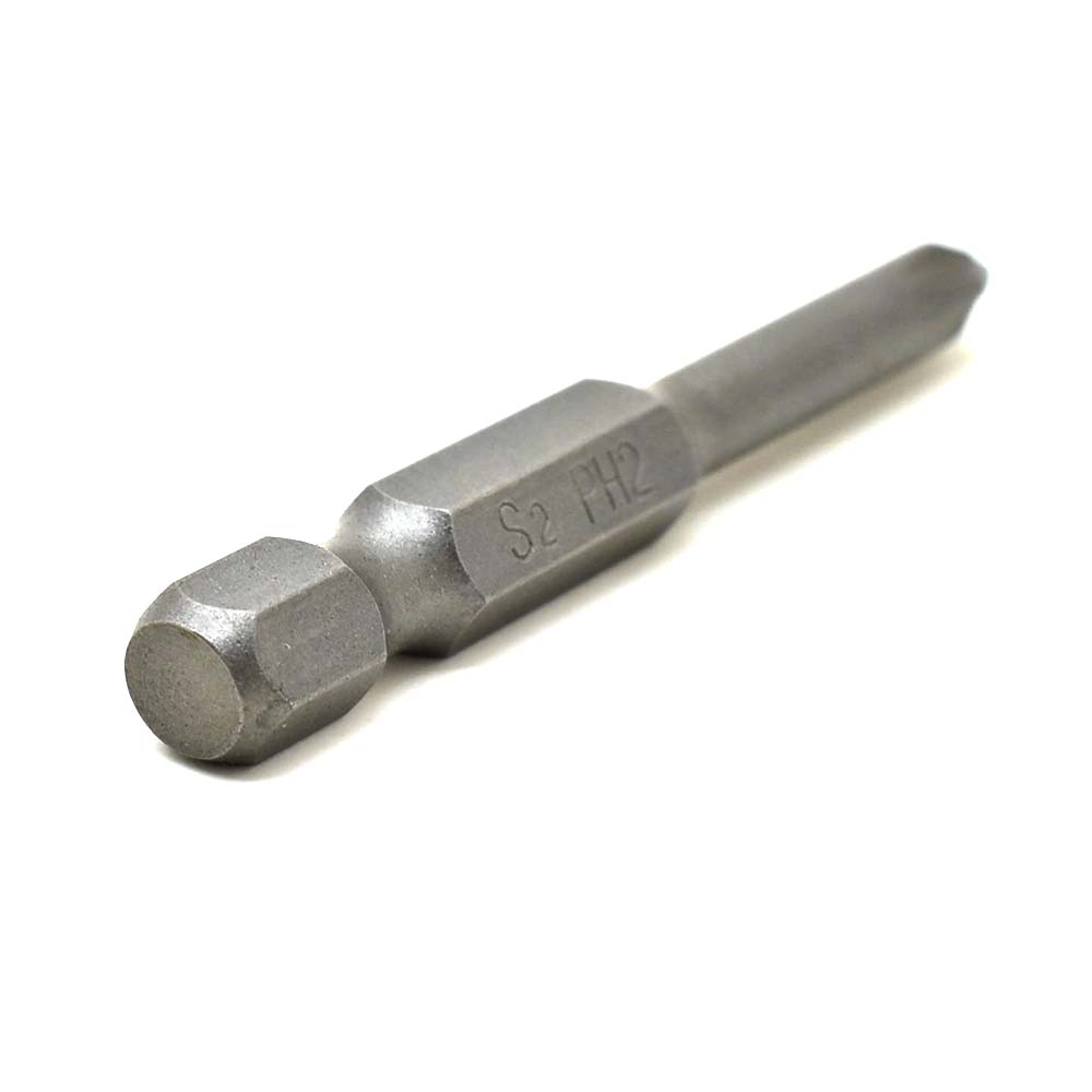 25 Display Pack - 2# Phillips Head Power Screwdriver Bits - 2 Inch Long - 6mm Dia