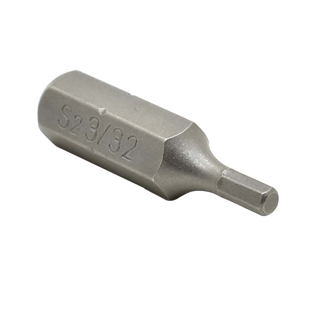 10 Display Pack - Single End Hexagonal Screwdriver Bits - 1 Inch Long - 3/32 Hex
