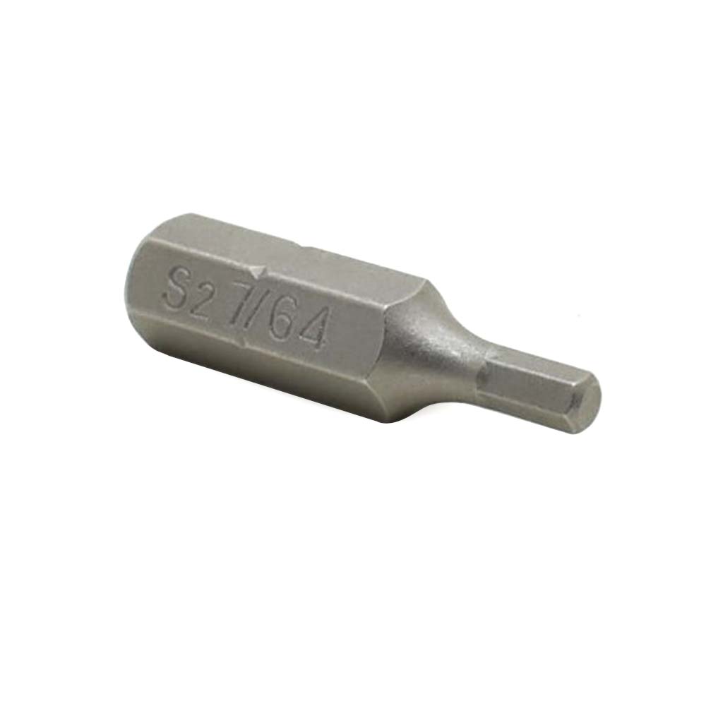 50 Display Pack - Single End Hexagonal Screwdriver Bits - 1 Inch Long - 7/64 Hex