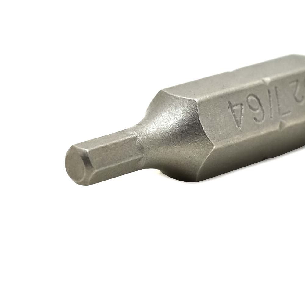 50 Display Pack - Single End Hexagonal Screwdriver Bits - 1 Inch Long - 7/64 Hex