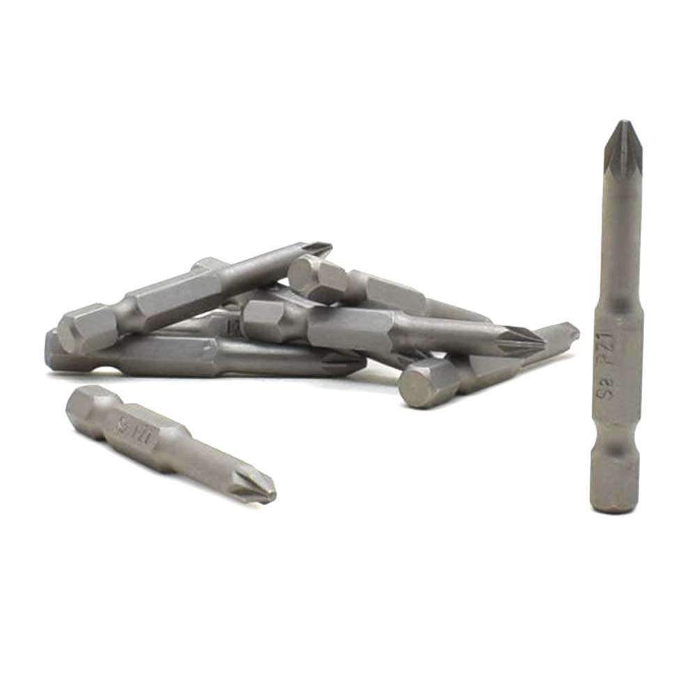 10 Display Pack - 1# Single End Pozidriv Screwdriver Bits - 2 Inch Long