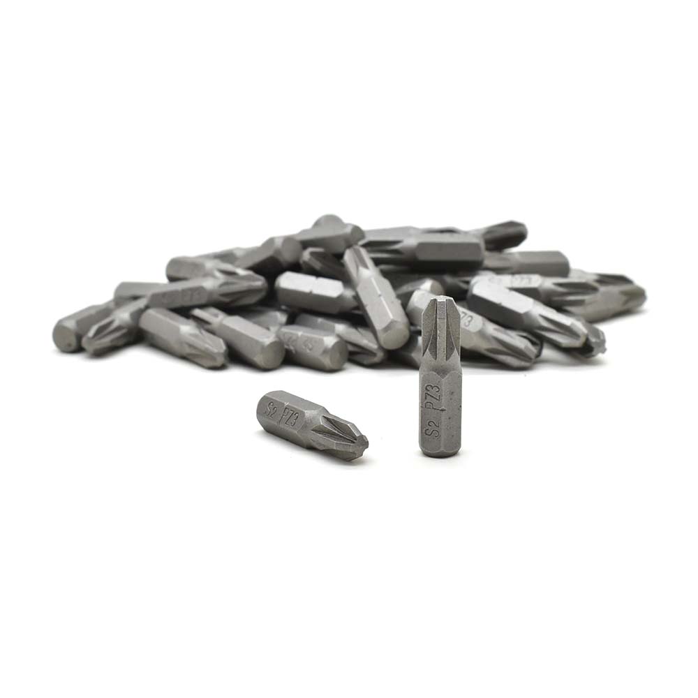 50 Display Pack - 3# Single End Pozidriv Screwdriver Bits - 1 Inch Long