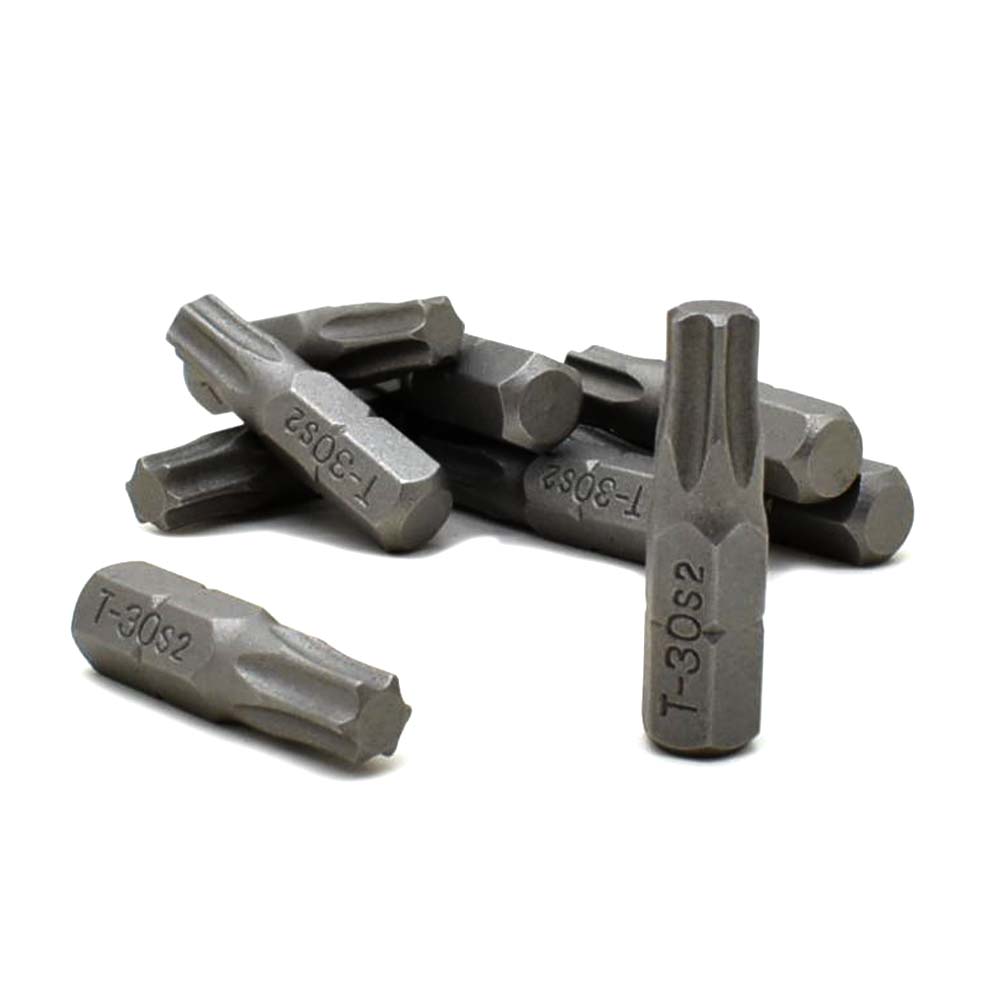 10 Display Pack - T30 Single End Torx Screwdriver Bits - 1 Inch Long