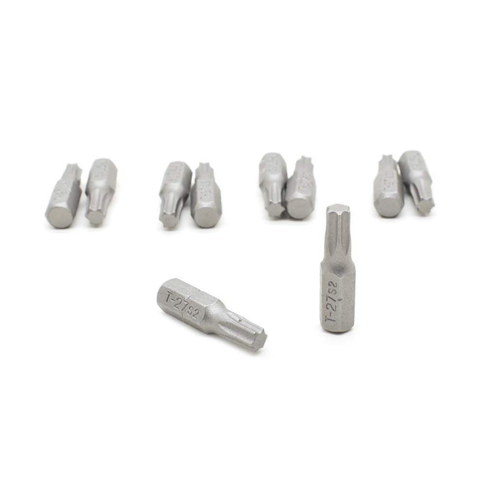 10 Display Pack - T27 Single End Torx Screwdriver Bits - 1 Inch Long